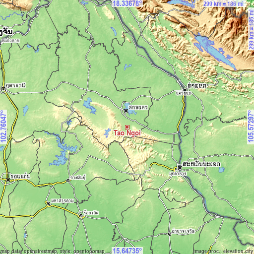 Topographic map of Tao Ngoi