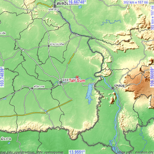 Topographic map of Tan Sum