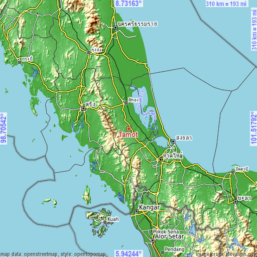 Topographic map of Tamot