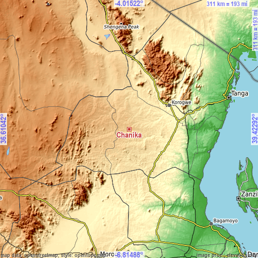 Topographic map of Chanika