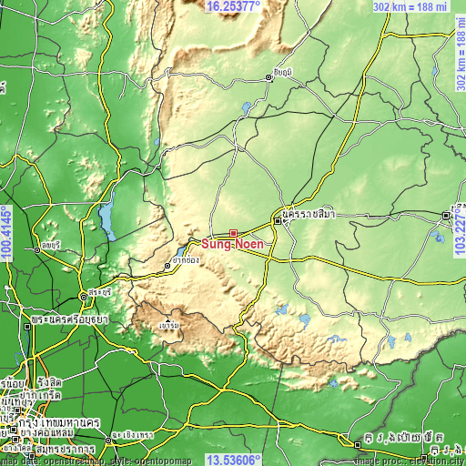 Topographic map of Sung Noen