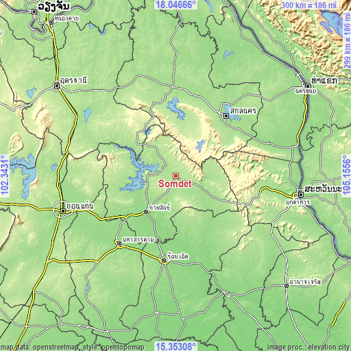 Topographic map of Somdet