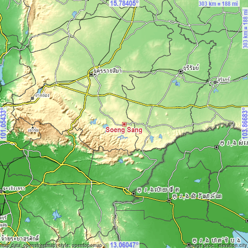 Topographic map of Soeng Sang