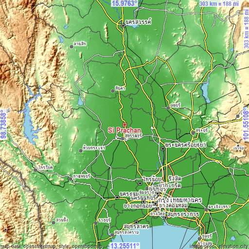 Topographic map of Si Prachan