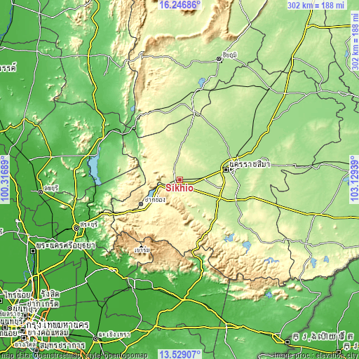 Topographic map of Sikhio