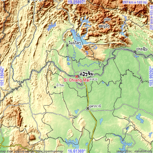 Topographic map of Si Chiang Mai