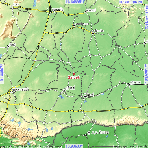 Topographic map of Satuek