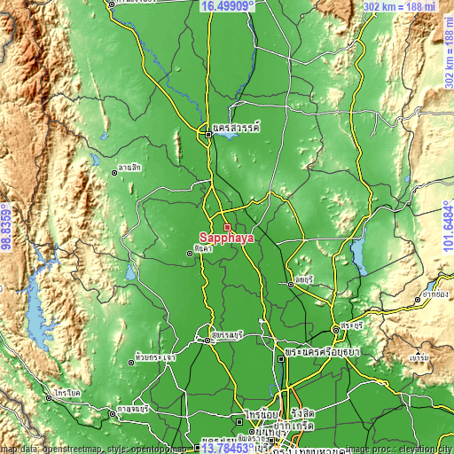 Topographic map of Sapphaya