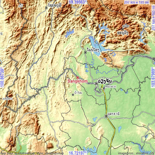 Topographic map of Sangkhom