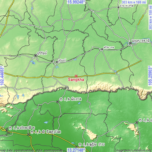 Topographic map of Sangkha