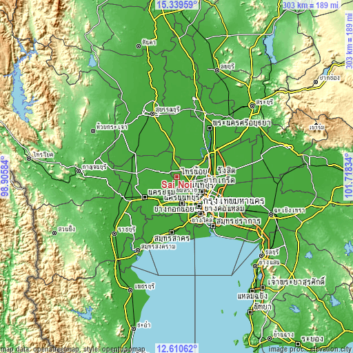 Topographic map of Sai Noi