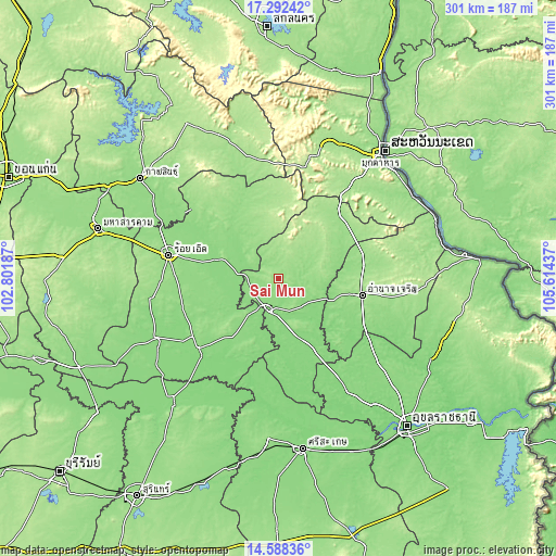 Topographic map of Sai Mun