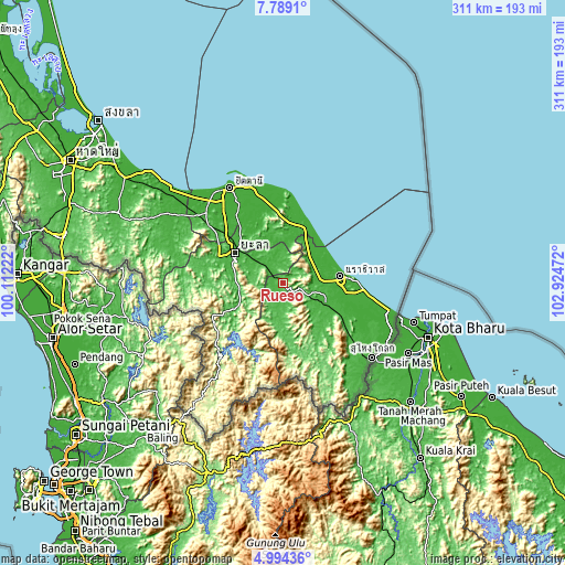 Topographic map of Rueso