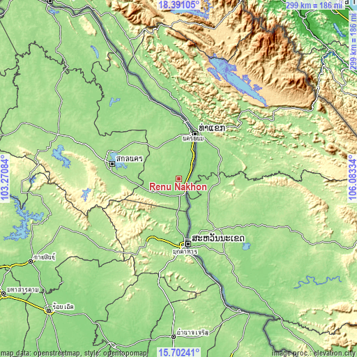 Topographic map of Renu Nakhon