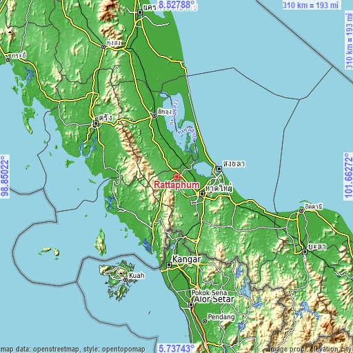 Topographic map of Rattaphum