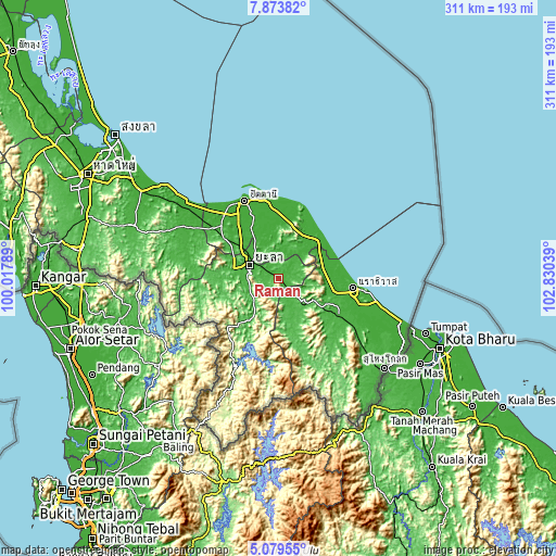 Topographic map of Raman