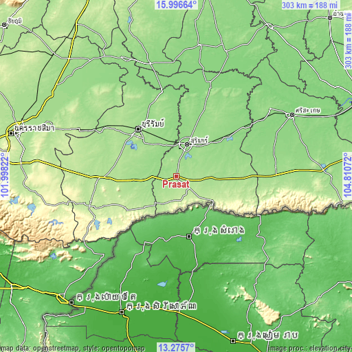 Topographic map of Prasat