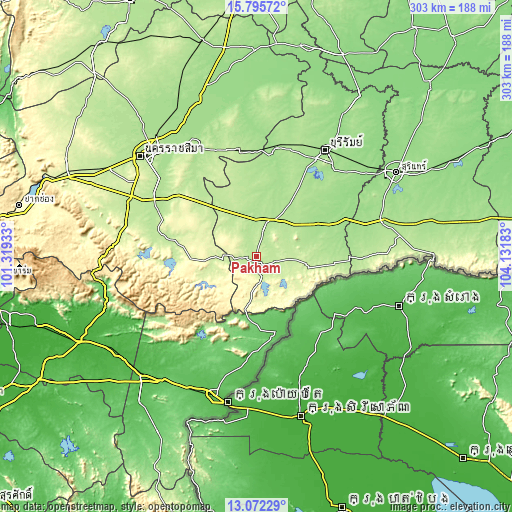 Topographic map of Pakham