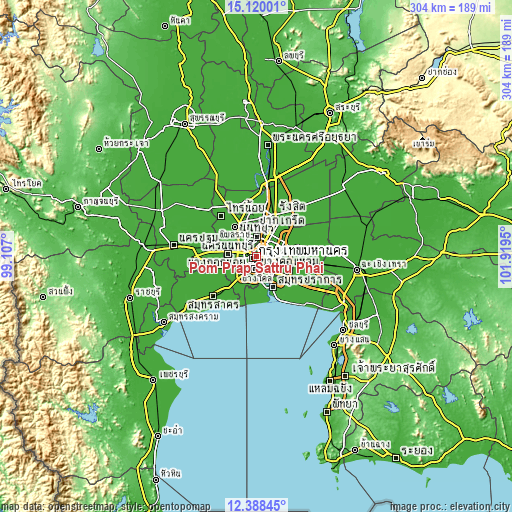 Topographic map of Pom Prap Sattru Phai