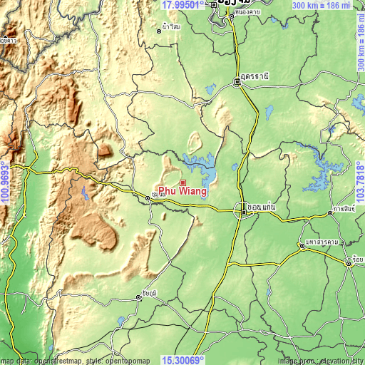 Topographic map of Phu Wiang