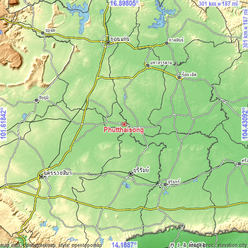 Topographic map of Phutthaisong