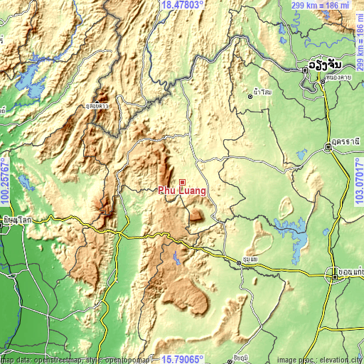 Topographic map of Phu Luang