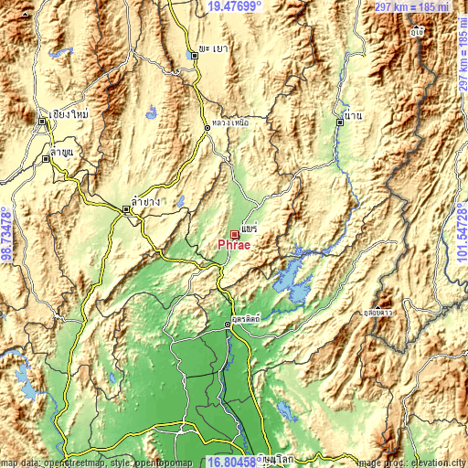 Topographic map of Phrae