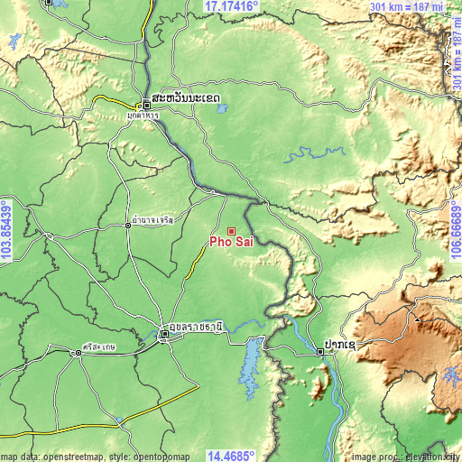 Topographic map of Pho Sai