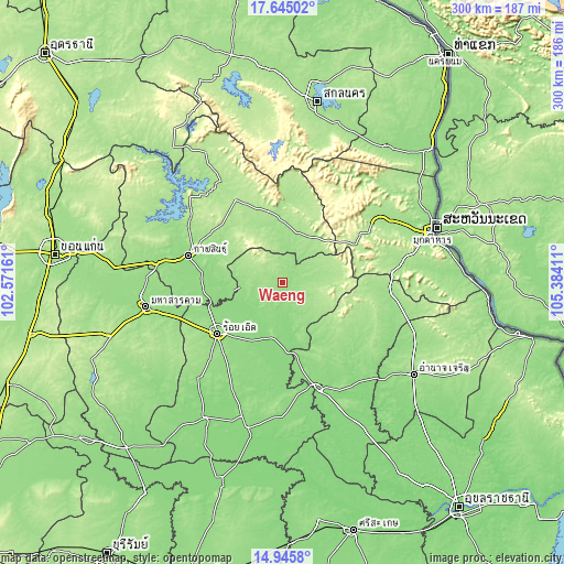 Topographic map of Waeng