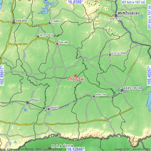 Topographic map of Phon Sai