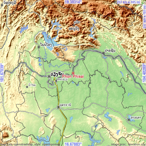 Topographic map of Phon Phisai