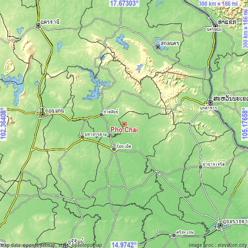 Topographic map of Pho Chai