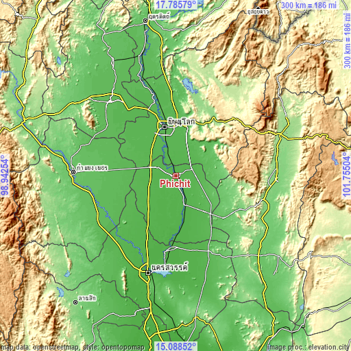 Topographic map of Phichit