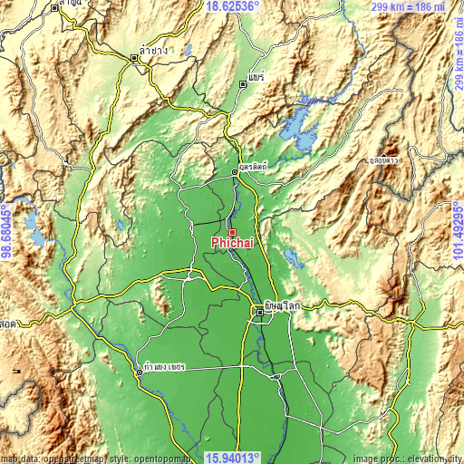 Topographic map of Phichai