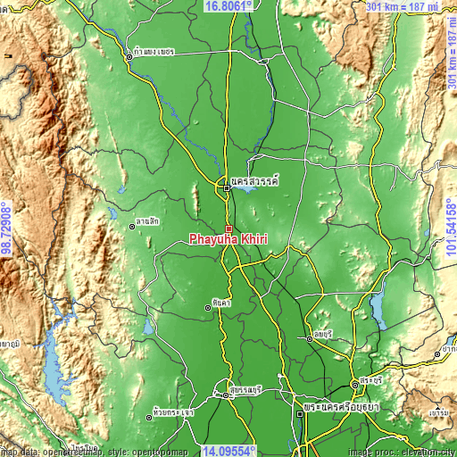 Topographic map of Phayuha Khiri