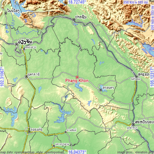 Topographic map of Phang Khon