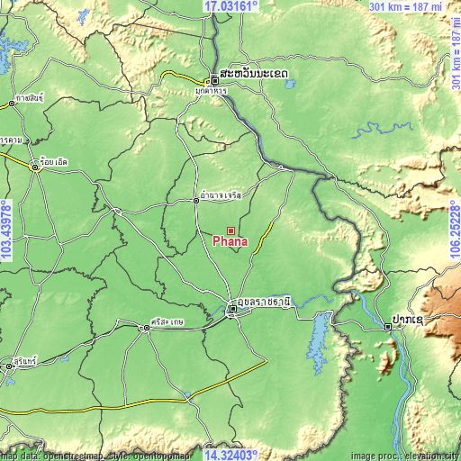 Topographic map of Phana