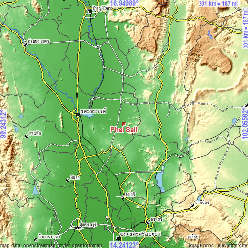 Topographic map of Phai Sali