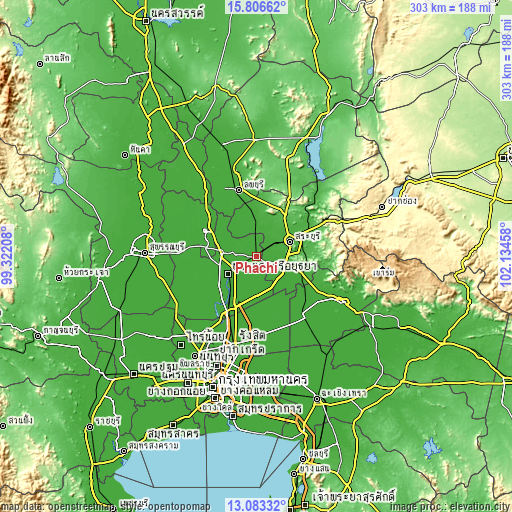 Topographic map of Phachi