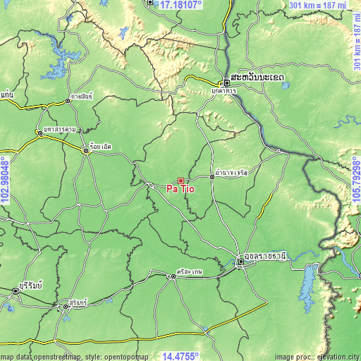 Topographic map of Pa Tio