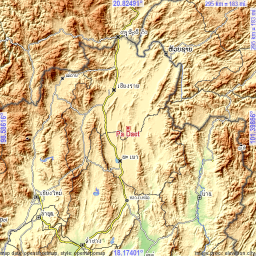 Topographic map of Pa Daet