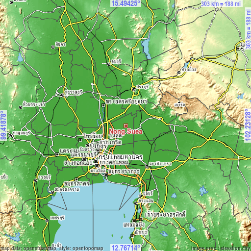 Topographic map of Nong Suea