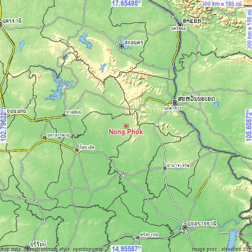 Topographic map of Nong Phok