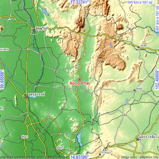 Topographic map of Nong Phai