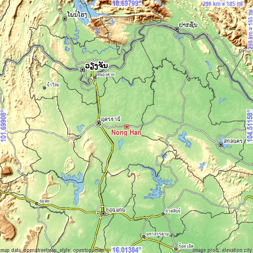 Topographic map of Nong Han