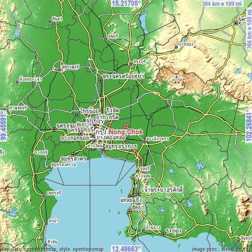 Topographic map of Nong Chok