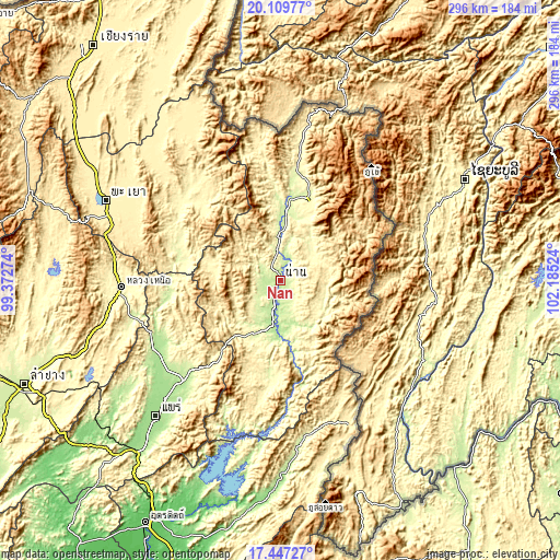 Topographic map of Nan