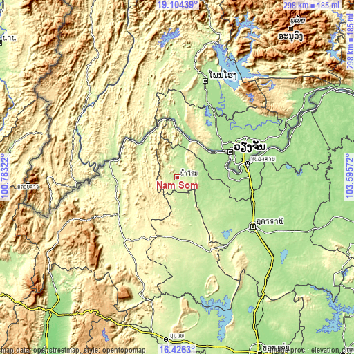 Topographic map of Nam Som