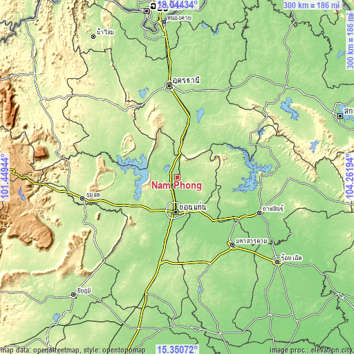 Topographic map of Nam Phong