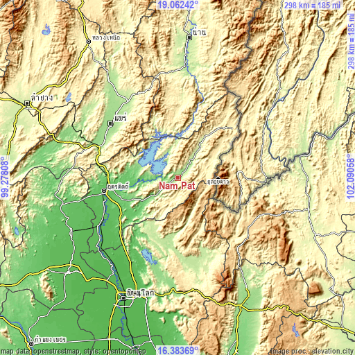 Topographic map of Nam Pat